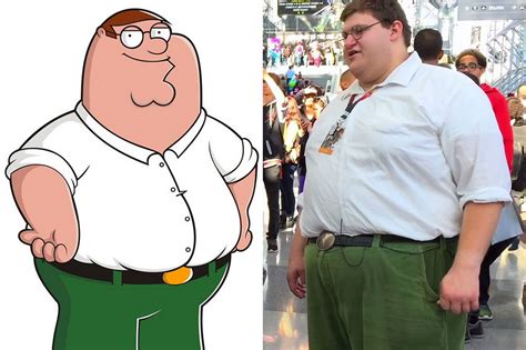 Real life peter griffin - Is that a cartoon character come to life? Actor Rob Franzese loves impersonating Peter Griffin from “Family Guy,” and has been doing it for years at Comic-Con.